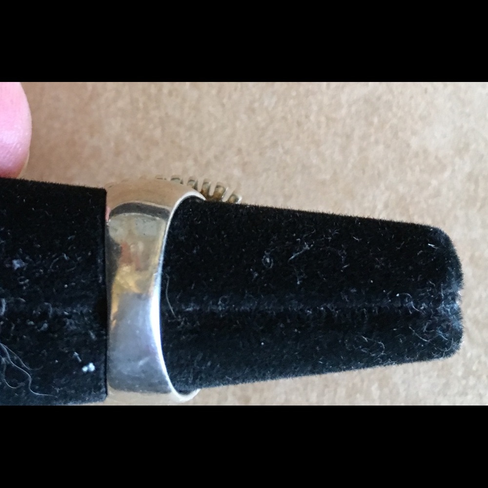 Onyx Sterling Statement Ring Size 7 - image 4